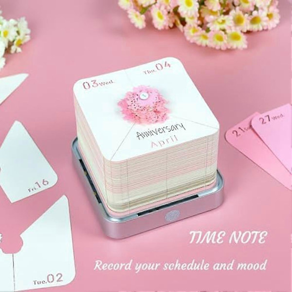 3D Notesblok Skrivebords Kalender Med Lys, 2024 Kalender Sakura Træ 3D Notesblok Artopad Gravering, Artis