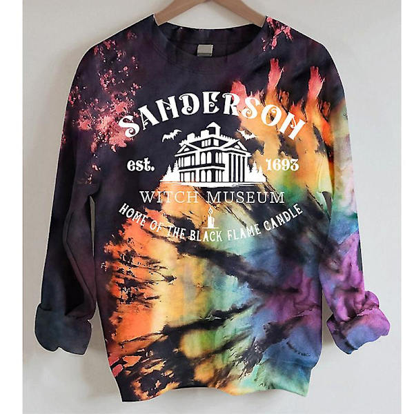 Kvinder Tie Dye Sweatshirt Casual Langærmet Toppe Bogstav Print Pullover Casual Skjorte 3