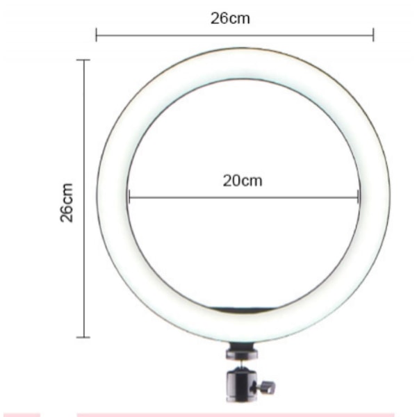 26cm Trebens Led Ringlys Stativ Sminke Ringlys For Video, Studio, Sminke, Dimbar 3 Lysmoduser, Enkel Å Bære Og Installere  (FMY)