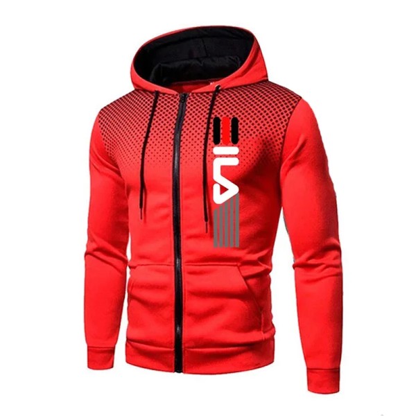 Nyt Fashion Tracksuit til Mænd Hoodie Fitness Gym Tøj Mænd Løb Sæt Sportswear Jogger Mænds Tracksuit Vinter Dragt Sport CORAL RED S