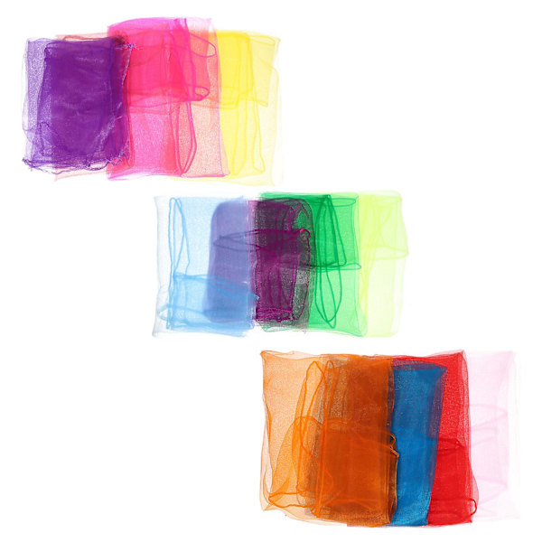 12 stk Chiffon Hijab Firkantede tørklæder Dansende Firkantet Chiffon Tørklæde Farvede Tørklæder Chiffon Firkantet Tørklæde Stof Legetørklæder 60x60cm