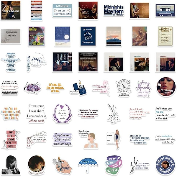 100 stk Taylor Swift-klistremerker, Popmusikk-klistremerker, Vanntette vinylklistremerker for bærbare datamaskiner, vannflasker, kofferter