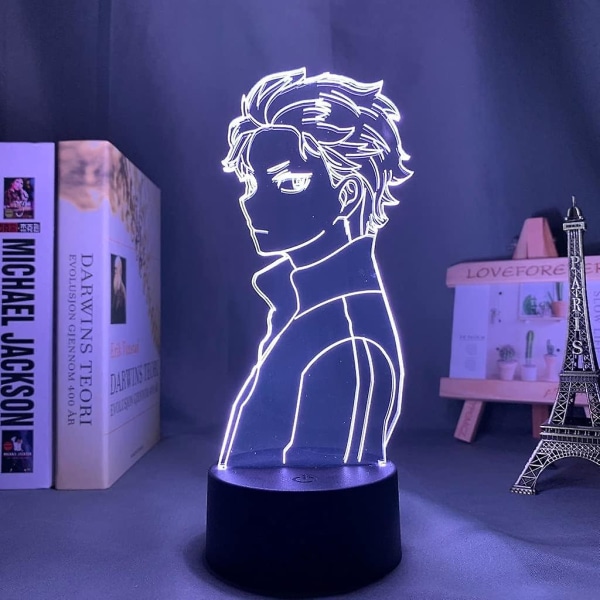 Anime 3D Lampe Rem og Ram fra Re Zero Starting Life in Another World Natlampe til Soveværelsesindretning Fødselsdagsgave LED Natlys (Farve: A)BY C