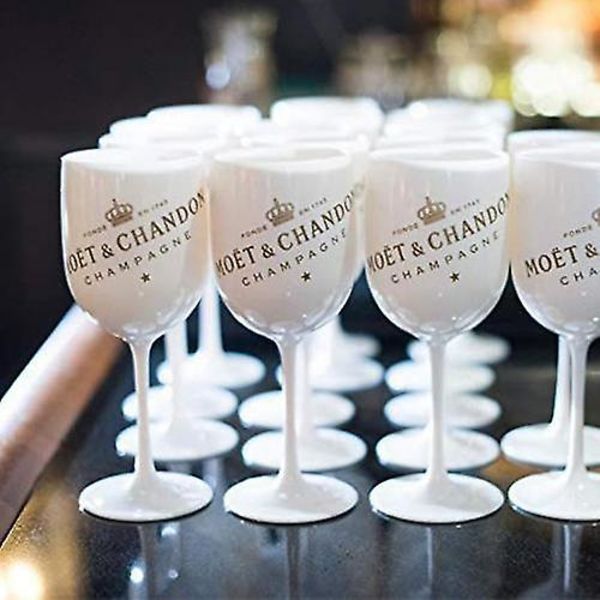 Hvit Moet Plast Akryl Goblet Festlig Fest Drikk Vin Champagne Glass White 401-500ml