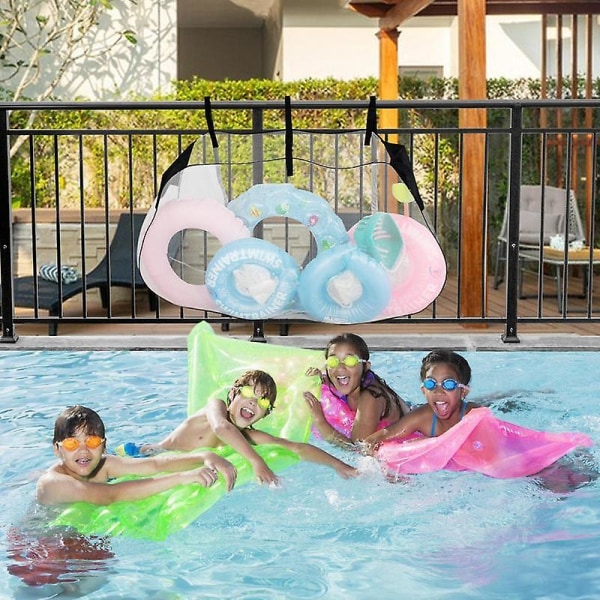Pool Opblæsbar Opbevaring Pool Legetøjs Organizer Pose | Bolde Beholder Mesh Taske Heavy Duty Netting Tasker Til Pool Flyde &amp; Opblæsbar Black