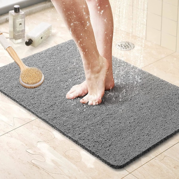 Loofah Brusematte, Badematte Antislip, Anti-Muld Brusematter Til Indvendig Brusebad, Brusematter Med Afvanding 75 x 45 cm