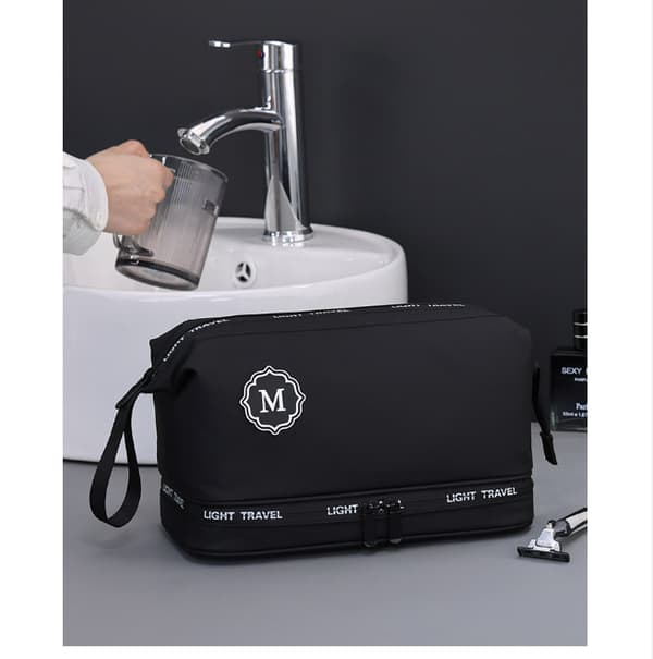 Mænds Rejsetoilettaske - Vandtæt Hængende Dopp Kit Sort