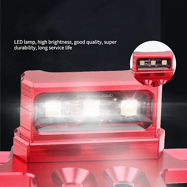 3 LED Motorcykel Nummerplåtslampa Dekorativ Baklampa Universal Vattentät Red