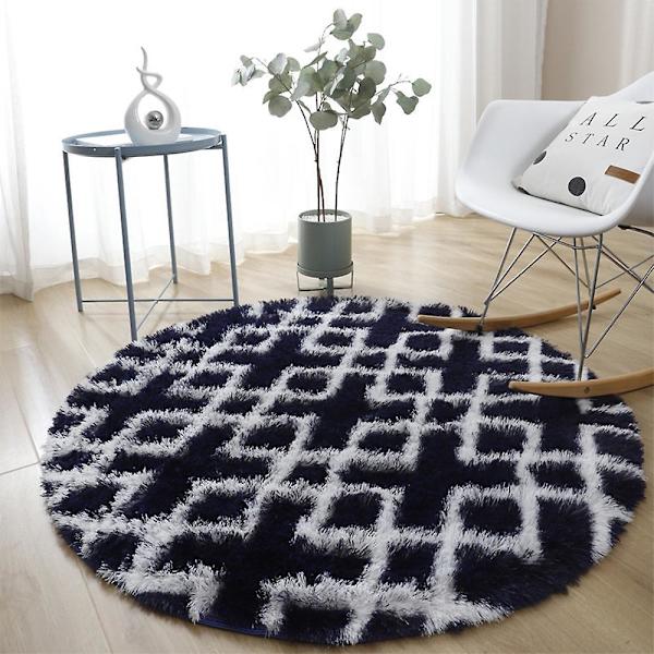 Runda Mattor Mjuka Bekväma Fluffiga Shaggy Hög Högen Matta För Vardagsrum Sovrum Round Floor Mat-4 Diameter 40cm