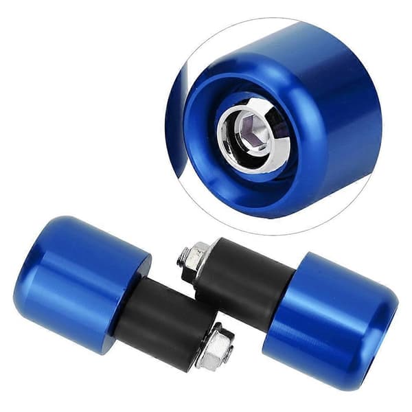 2 stk. motorsykkelmodifikasjonstilbehør, styreendepropp for 22 mm diameter styre (blå)