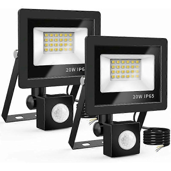 Udendørs LED-Overlysskilt Bevægelsessensor 20W, 24 LED Overlysskilt IP65 Vandafvisende Udendørs Belysning 6500K 220v Spotlight til Have, Terrasse, Garage, Udendørs L