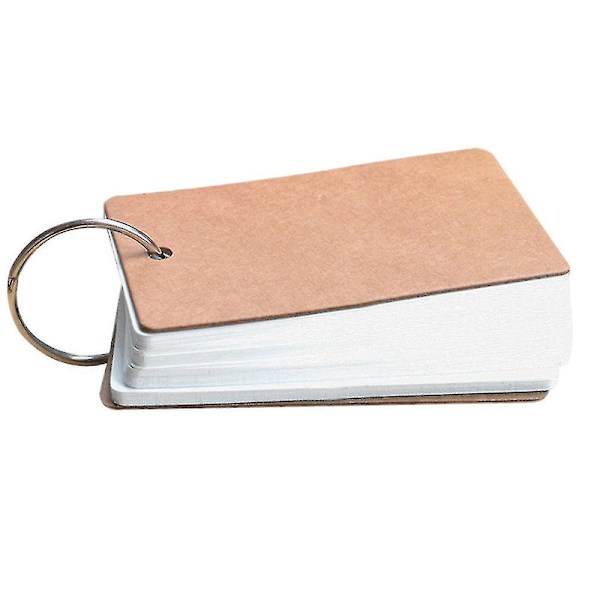 Bærbar Spænde-Binder Noter Flash Cards Memo Pads DIY Blanke Kort Papirvarer [DmS] White