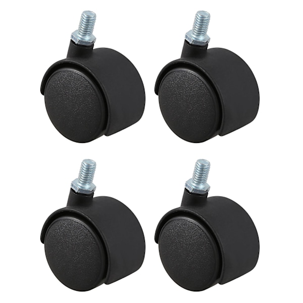 Plast hjul med vridbar 8mm skruvstång 1,5-tums diameter hjul 4 st [DM] Black
