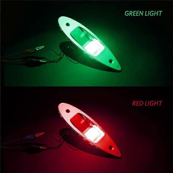 LED Rød+Grøn Planmonteret Marinebåd RV LED Side Navigationslys Rustfrit Stål Vandtæt til silver