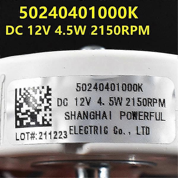 Motorblæser Køleskab 50240401000k DC12V 4.5W Kølemotorblæser - FFA