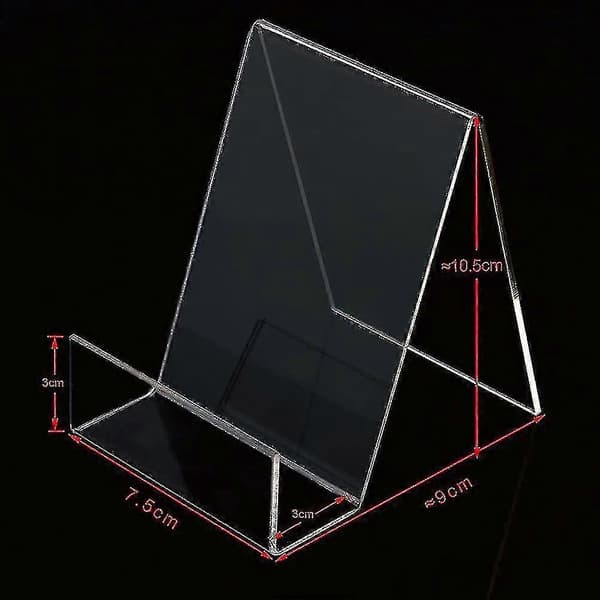 6-pack Klar Akryl Bokställ, Robust Transparent Displayhållare för Böcker/Album/Samlingar [DB]