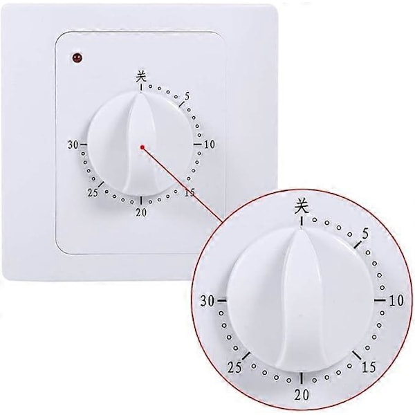 Mekanisk tidtakerbryter, MAGT 220V 10A 30 Min Elektrisk Digital Tidtaker Tidskontrollbryter Intelligent Nedtelling Tidtakerbryter