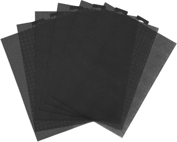 6 stk. plastiknetlærred, 28 x 21 cm 14 CT plastiknetlærredsark til