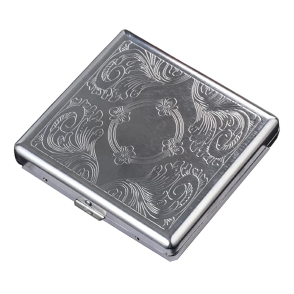 Metall Flip-top case Lätt bärbara tobaksfodral för män och kvinnor Idealisk present <DM>BY Rich And Noble Flower Pattern