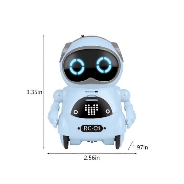 Lomme RC Robot Snakkende Interaktiv Dialog Stemmegjenkjenning Opptak Syngende Dansende Fortellende Historie Mini RC Robot Leker Gave Blue
