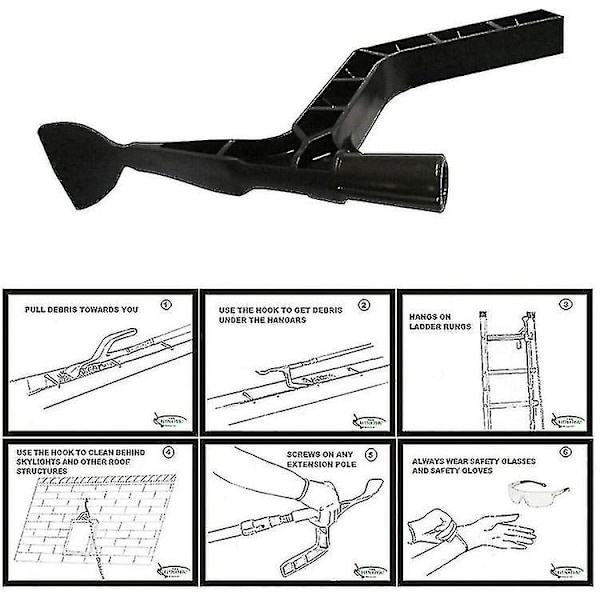Rännien puhdistustyökalu Katto Räystäskouru 70,8 tuuman teleskooppivarrella, Irrotettava puhdistuskaavin Työkalu Kattosuoja Työkalu Puhdistukseen