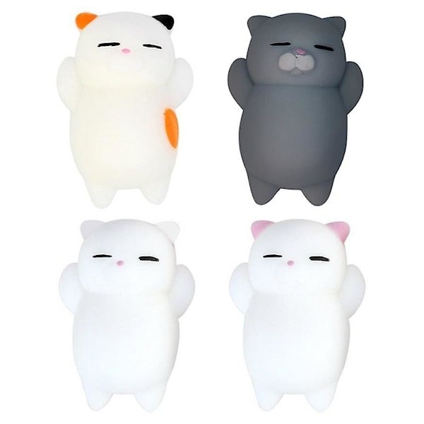Tegneseriekatt Squishy Leke TPR Myk Dyr Antistress Ball Morsom Søt Abreact Sticky  [DmS] gray cat 1