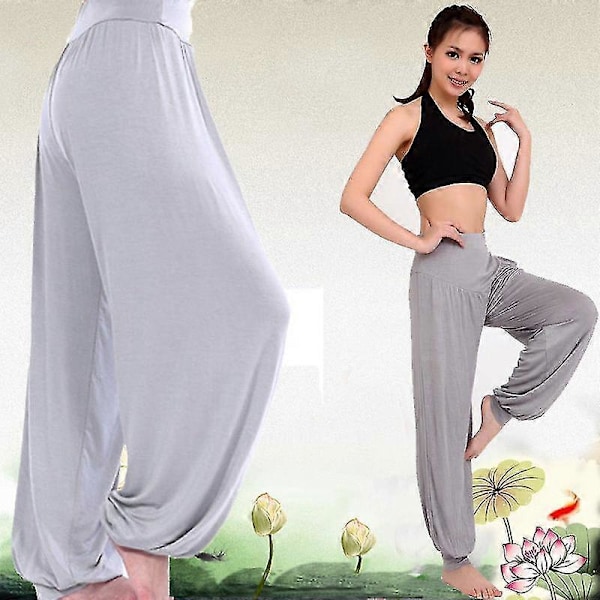 Julklapp Yoga Ali Baba Baggy Harem Byxor Aladdin Bloomers Casual Dansbyxor Light Gray L