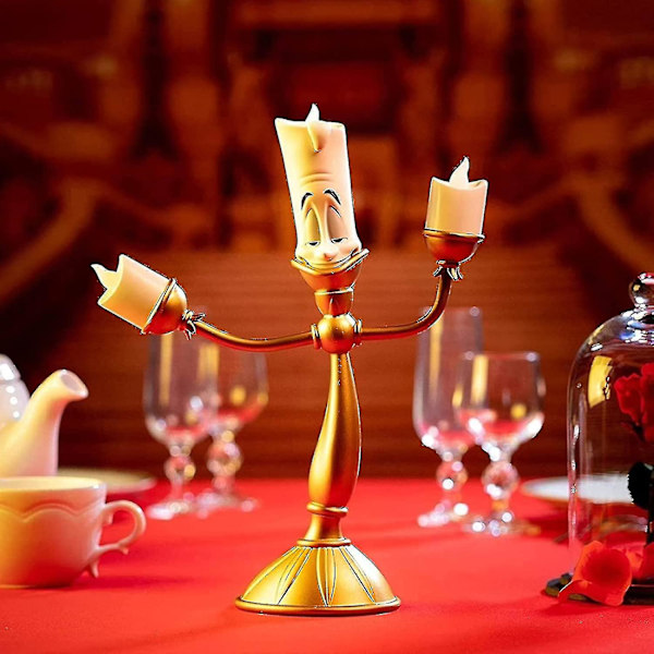 Klokkeslynge Skjønnheten og Udyret Lysestake Lumiere LED Lysestake kompatibel med Bryllupsbord, Julefest, Hjemmedekorasjon