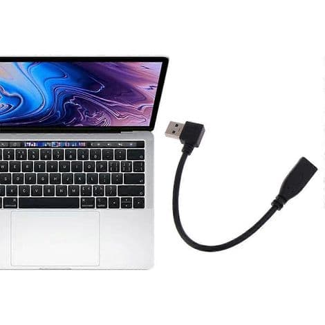 20 cm vinklet USB 3.1 til USB-A konverteringskabel for dataoverføring og lading