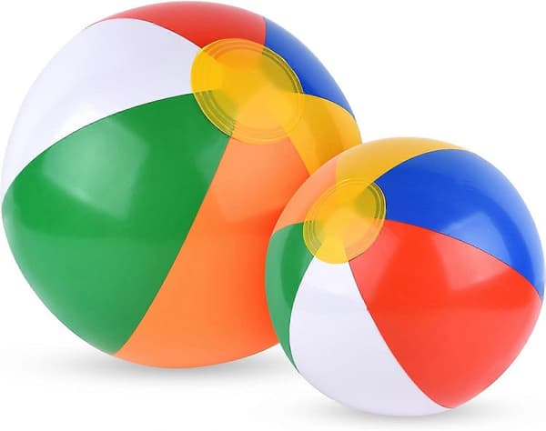 Badbollar Uppblåsbara Strandleksaker Regnbågsbadboll Bulk, 2 st