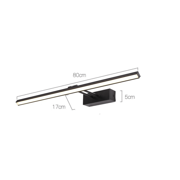 Badeværelsesspejlforlygte moderne minimalistisk LED-spejllys - sort, 50 cm, 10 W, 1 stk.