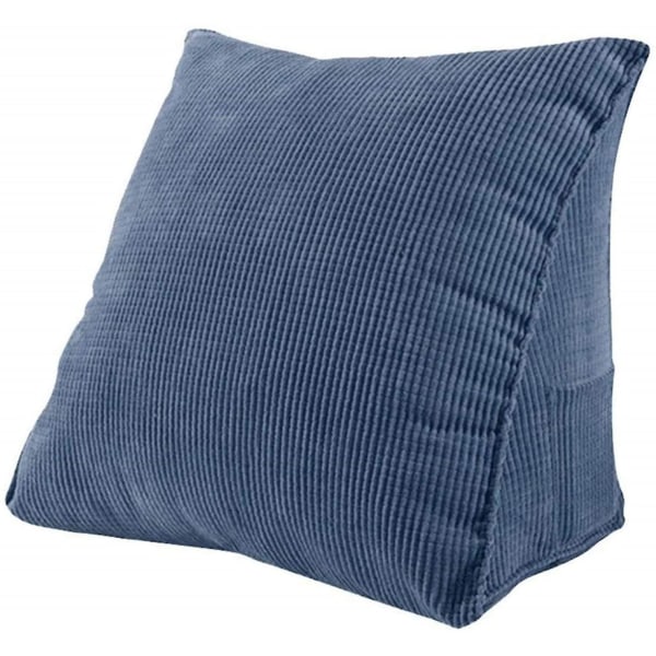 Trekantformet kilepute, lesepute ryggstøtte pute seng ryggstøtte posisjonering ryggstøtte pute for seng sofa ryggstøtte lesing kontorstol hvile (15,75 1BY dark blue