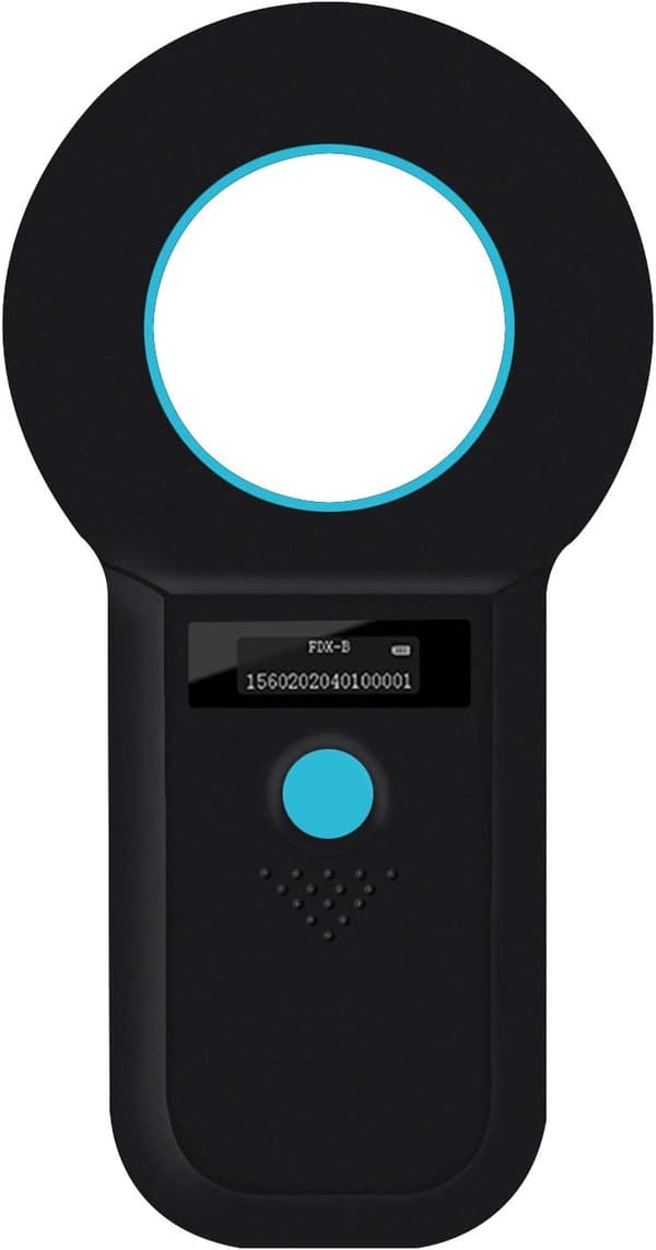 Pet Microchip Scanner, ISO11784(85)/FDX-B/EMID med 128 sæt datalagringsmikrochiplæser til dyr/kæledyr/hund/kat/gris (sort)