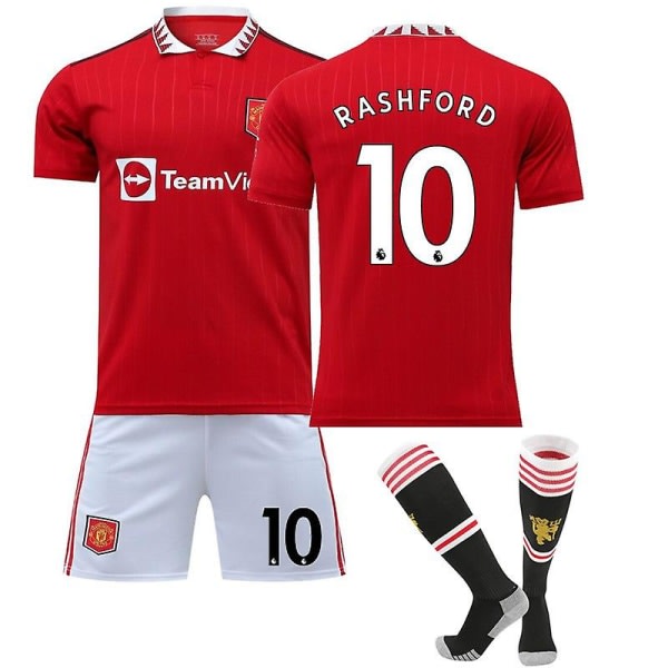 22-23 Manchester United Fotbollströja Kits Vuxen fotbollströja RASHFORD 10 Kids 28(150-160)