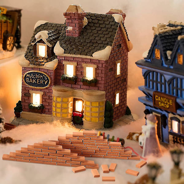 350 kpl Mini-tiiliä Maisemointiin Miniatyyritiilet Tiiliseinä Pienet Tiilet Puutarhaosille, 1/