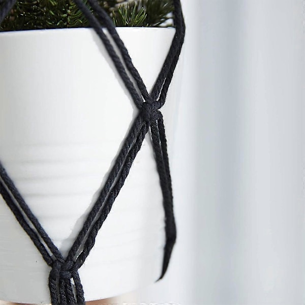 2 st Macrame Växthängare Inomhus Utomhus Hängande Planterkorg Bomullsrep Handgjord blomkruka nätväska Style 4
