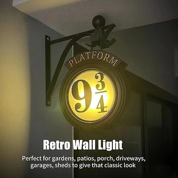 Platform 9 3/4 LED-hengende vegglampe Harry Potter Hogwarts nattlampe