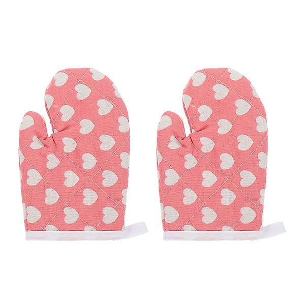 2 kpl uunin kestävät hanskat, grillihanskat, kattilanaluslaput, keittiön lämmönkestävät keittiölapaset, Bbq-hanskat Pink 2X11.5X17.5CM