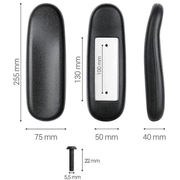 Erstatningsarmlene for kontorstol (sett med 2) - Nye armlene for kontorstoler - Svart