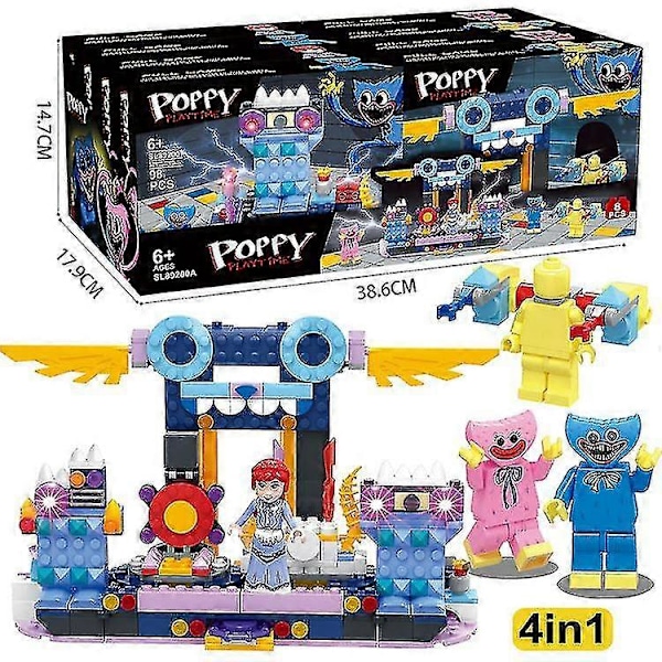 4 i 1 sett Poppy Play Time minifigurer leketøy Huggy Wuggy byggeklosser