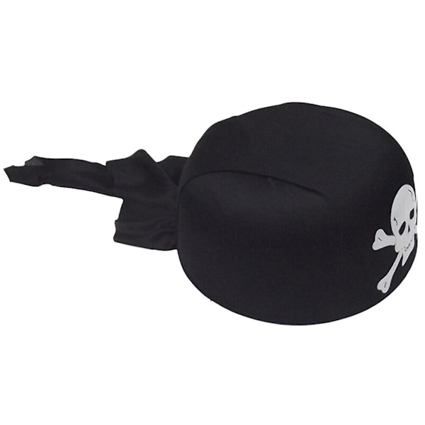 Unisex Halloween Valkoinen Kallo Pallojuhlatarvike Pyöreä Merirosvohattu Merirosvopuvut Tarvike (Musta) Black