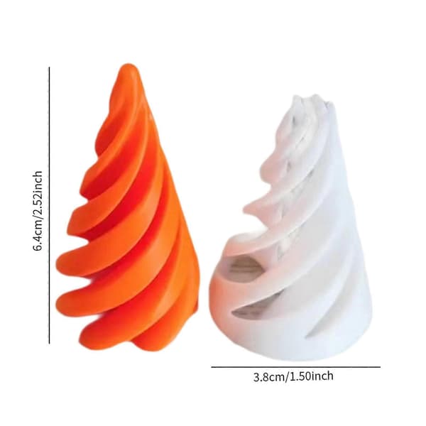 Mahdoton pyramidi läpivientilelu pyörivä pulmapeli pöytälelu aikuisille White and Orange 3.8cmx6.4cm