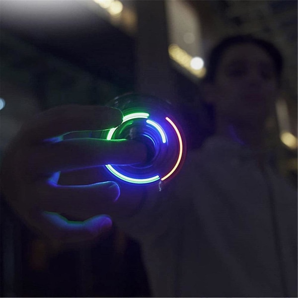 Led Mini Drone Ufo Type Flygende Helikopter Spinner Fingertupp Fly Gyro Drone Flyvende Leke Voksen Barn Gave [DmS] Black
