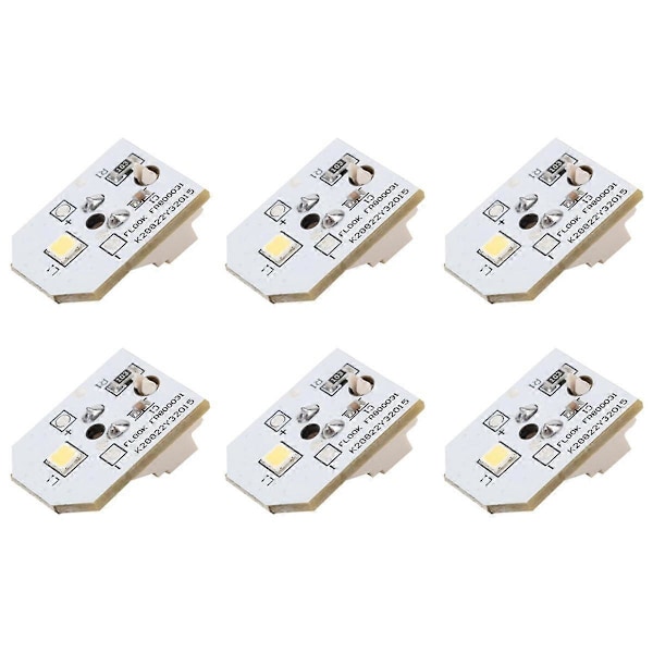 6 kpl WR55X11132 Jääkaapin LED-valo jääkaapeille WR55X25754 WR55X26486 WR55X30602 EAP1217291 White