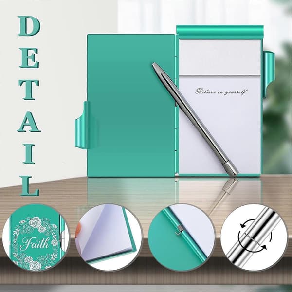 4 stk. Metal Inspirerende Lomme Notesbog Flip Aluminium Note Case Mini