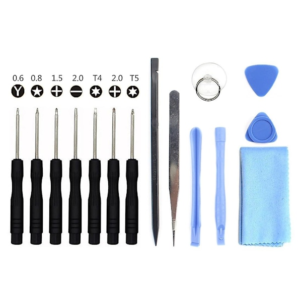 Ruuvimeisselisetti P2 P5 P6 Pentalobe-ruuvimeisseli, 5-sakarainen tähti, 0,8 mm, 1,2 mm ja 1,5 mm, T5 Trox, ruuvimeisseli Applelle, iPhonelle, Macbook Prolle & Air ja