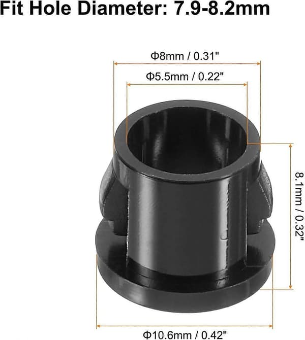 Kabel Snap Bushing Grommets, 36 stk. 8 mm/0,31\" Monteringsdiameter Nylon Snap Bushing