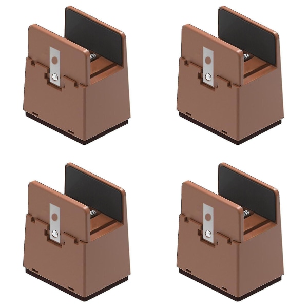 4x Møbelhevere til seng 5/10cm Heavy Duty Justerbare skrivebordsløfter Benforlengelse - jieBY Brown 10cm