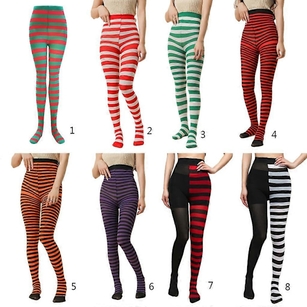 Cosplay Kostume Strømper Leggings Strømper Juler Halloween Stribet Strømpebukser Red and white