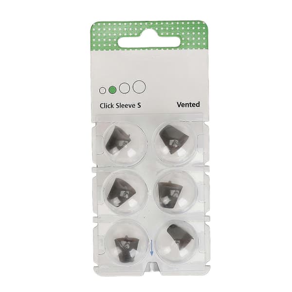 6 stk. Click Sleeve Ventileret Silikone Antistatisk Vaskbar Lydforstærker Click Sleeve Tilbehør Sort S